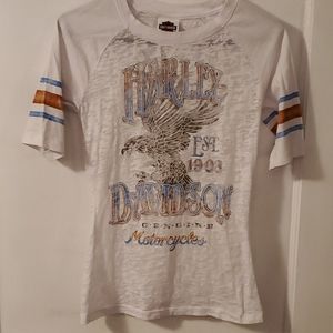 Harley-Davidson top, 3/4 length sleeves. Size S